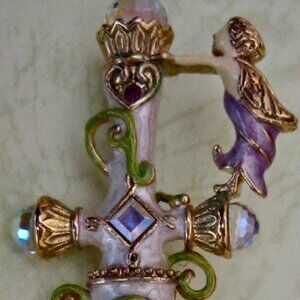 "KIRKS FOLLY RARE/SIGNED WHITE SWORD W/FAIRY & CRYSTAL STONES AT THE TOP NEW"